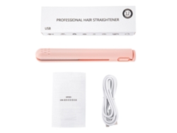 Plancha De Cabello 2 En 1 Mini Usb Ceramica Para Alisar Y Rizar Hierro Plano Portatil Rosa