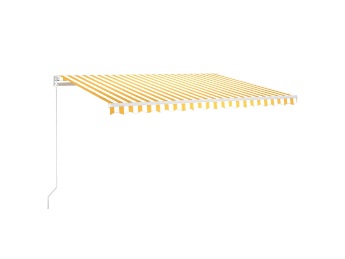 Maison Exclusive - Toldo Retráctil Manual Amarillo Y Blanco 400x350 Cm