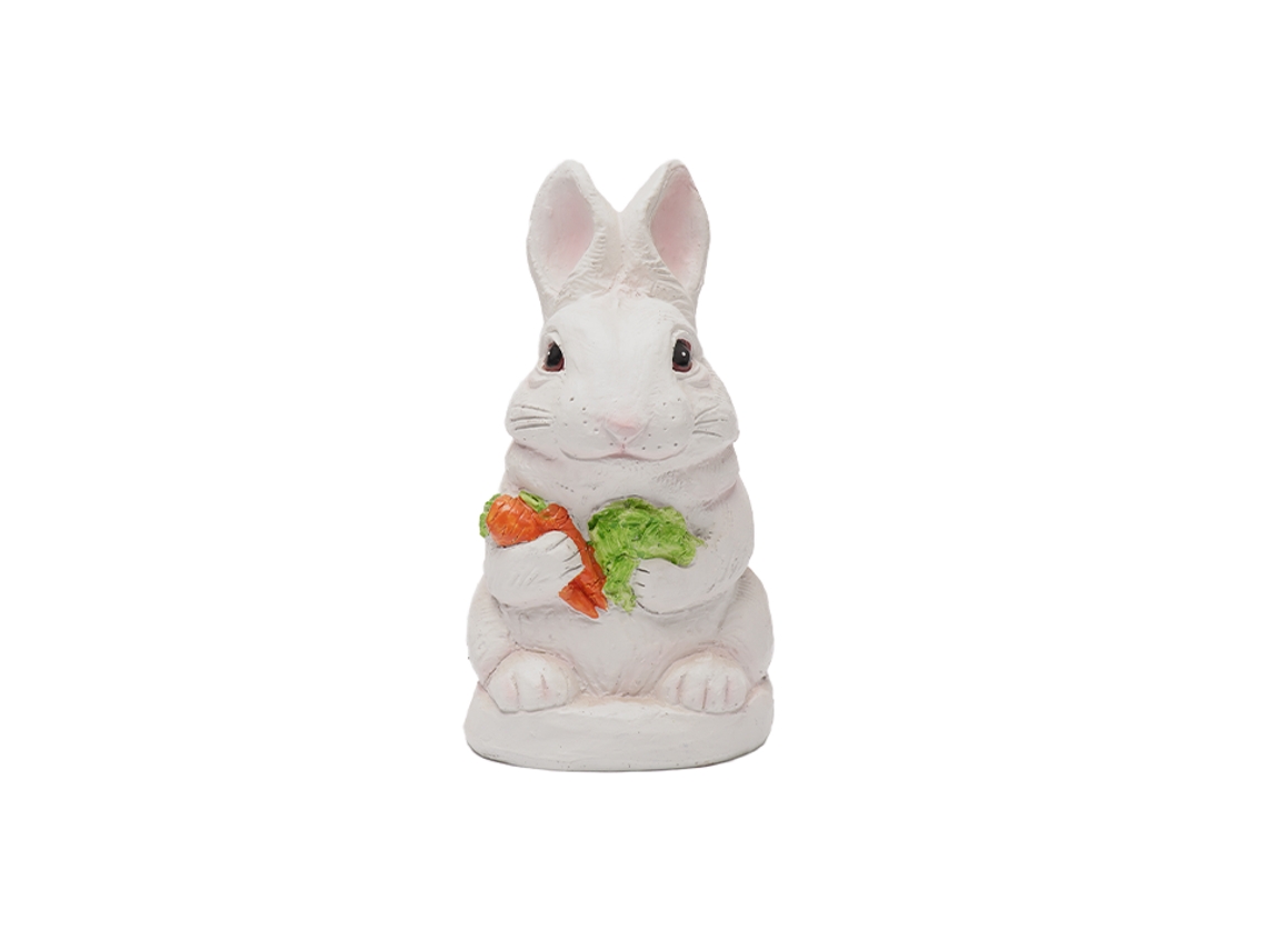 Adornos de resina de conejo blanco hechos a mano
