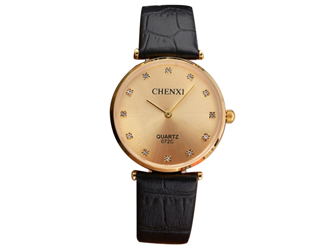 Reloj De Pulsera De Cuarzo Ultrafino Simple Para Estudiantes Resistente Al Agua Para Hombres (dial Dorado)
