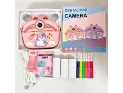 Cámara infantil multifuncional Polaroid portátil + Funda de silicona rosa + Tarjeta de memoria de 32 g
