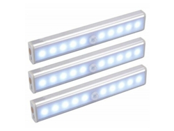 Luces inteligentes portátiles para armario, luces LED brillantes con sensor de movimiento debajo del mostrador, funcionan con pilas, son fáciles de instalar y recargar.
