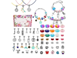 Set De Pulseras Diy De 66 Piezas Con Cuentas De Vidrio Y Aleación Esmaltada. Regalo Educativo Para Niños.