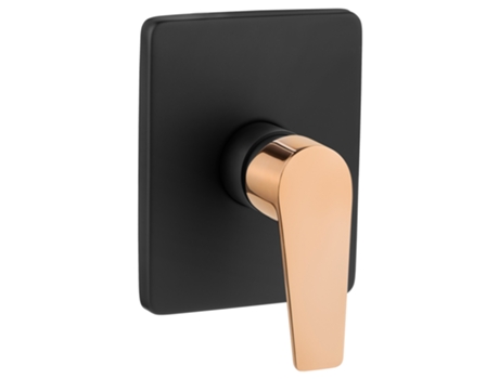 Grifo de Ducha INVENA Mezclador Empotrado En Pared de Latón Negro/Oro Rosa, Simple de Manija Única