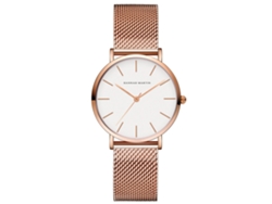 Sencillo Reloj De Pulsera Para Mujer Con Esfera Pequeña Y Fina Correa De Aleación De Malla En Oro Rosa.