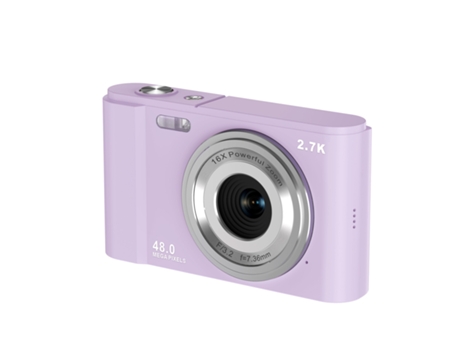 Cámara digital Hd para fotografía casera Full HD 2.7K 48Mp 16X Púrpura claro + Tarjeta de memoria 32G
