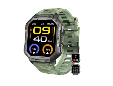 Smart Watch Fitness Tracker: Bluetooth (contestar / hacer llamadas) Smartwatch táctico militar impermeable para teléfonos Android iPhone al aire li...