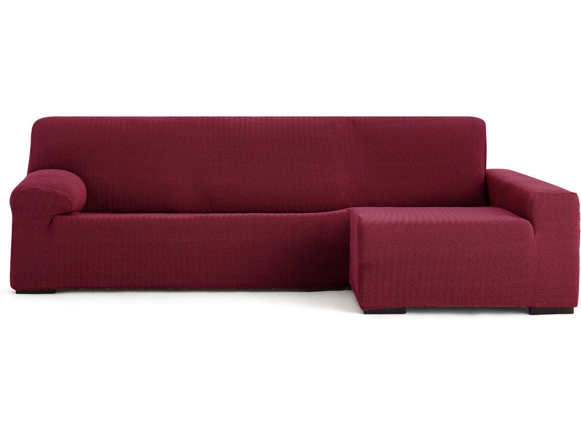 Funda de Chaise Longue Derecha EYSA Premium Jaz Tejido Multielástico (360 x 180 x 120 cm - Poliéster y Algodón - Burdeos)