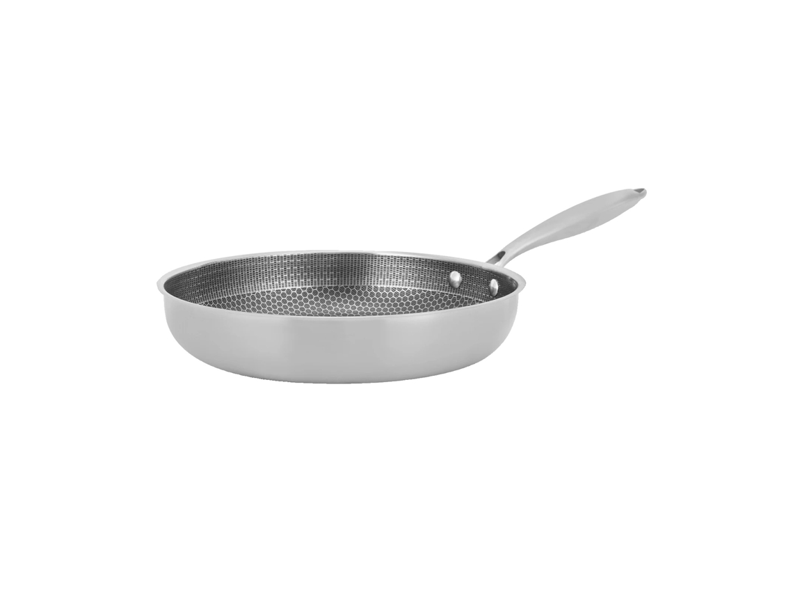 Sartén antiadherente, acero inoxidable 410, diseño liviano, calentamiento uniforme, 32 cm OEM