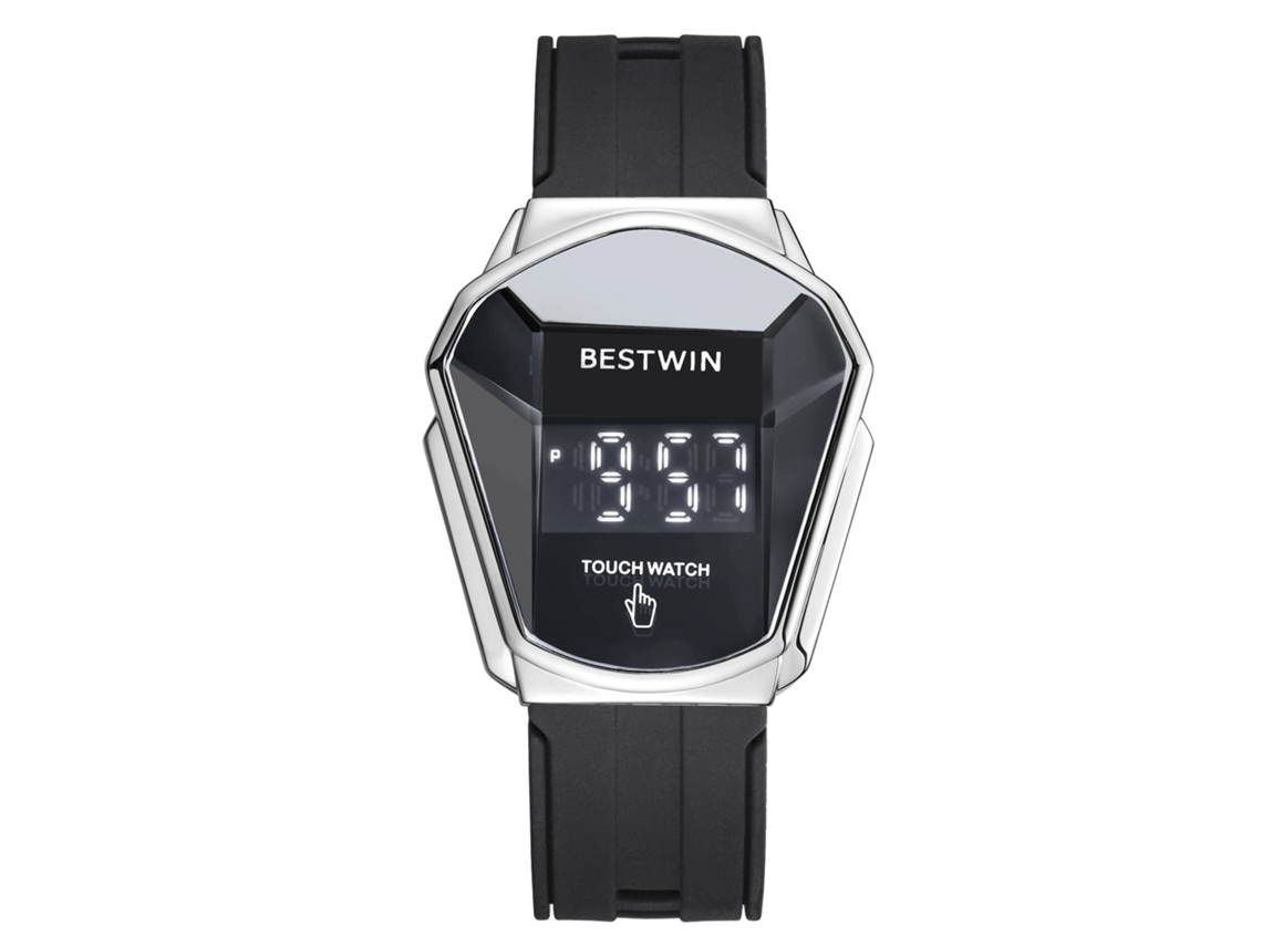 Reloj Táctil Para Hombre (cinta Blanca Y Negra)