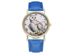 Elegante Reloj De Pulsera De Cuarzo Para Hombre Y Mujer, Con Estampado De Dibujos Animados, Color Azul, A La Moda.