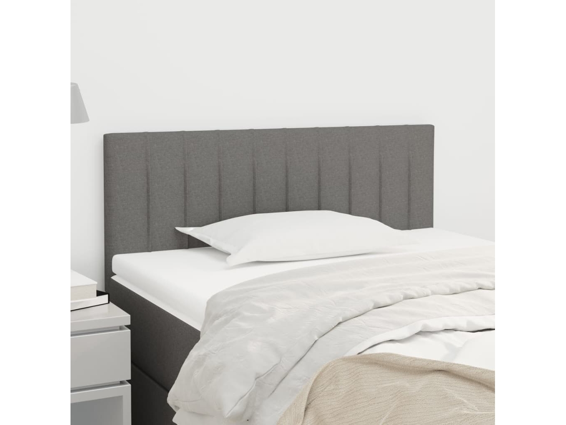 Cabecero de tela gris oscuro 90x5x78/88 cm