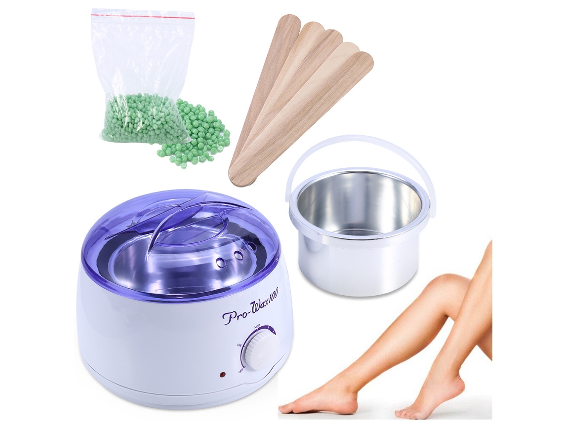 Kit De Cera Caliente Para Depilación Salón Con Olla Calentadora Y 100g Cera Brasileña (manzana)