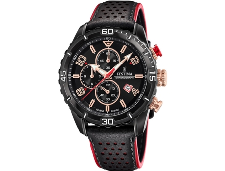 Reloj para Hombre Negro Cuero Real Timeless Chronograph F20519/4 FESTINA
