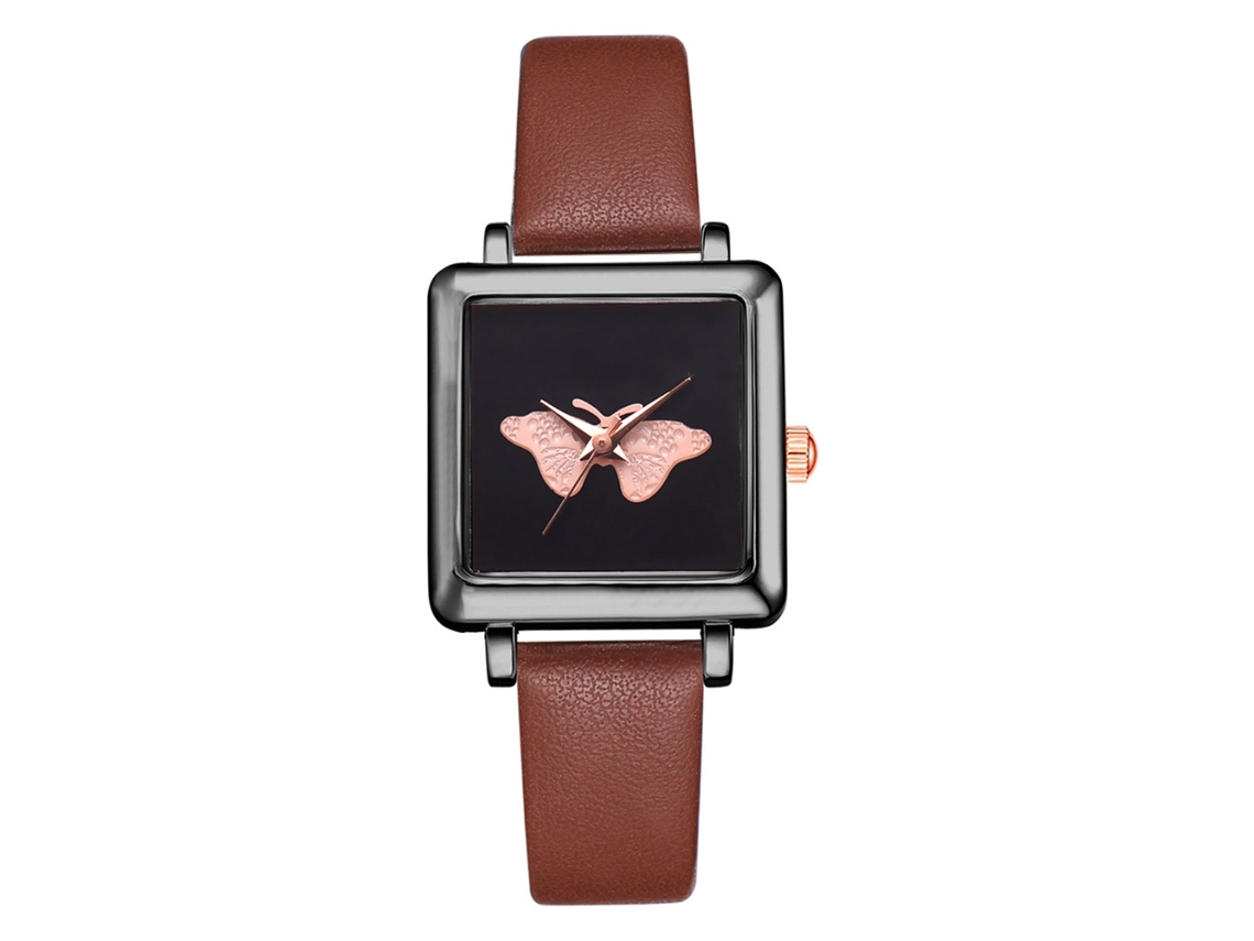 Reloj De Pulsera Casual Para Mujer Lvpai P712, De Aleación Cuadrada, Cuarzo, Correa De Pu Marrón.