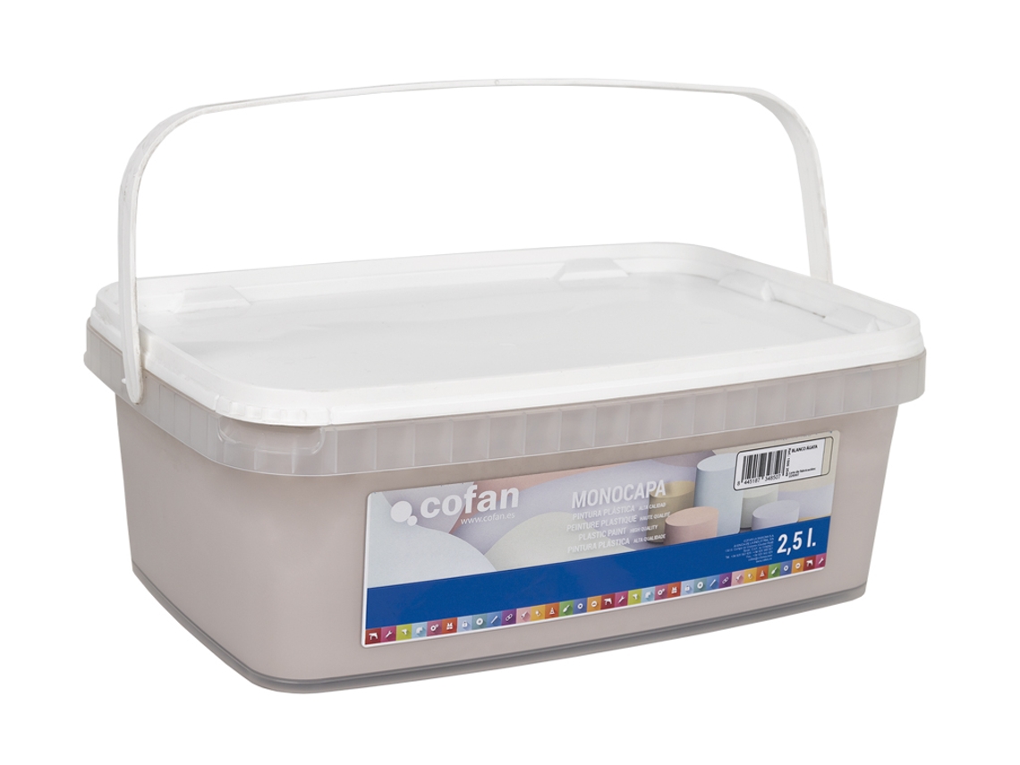 Pintura Plástica Monocapa para Interior | Varios Colores | Tamaño del envase 2,5 L