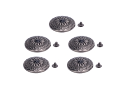5 Conjuntos de Rebite Decorativo 30mm Liga Parafuso Cruzado para Bolsa Calça Couro