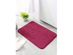 (rojo) Alfombra De Baño Con Estampado De Piedra (1 Pieza), De Rápida Absorción, Antideslizante, Lavable.