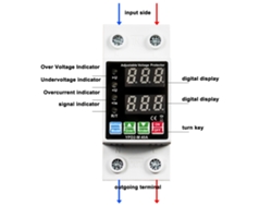 Protector De Reconexión Automática Con Doble Pantalla, Corriente Ajustable Y Protección Contra Sobretensión Y Subtensión.