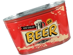 Balde De Metal Vermelho Para Gelo, Ideal Para Bebidas E Cerveja, Perfeito Para Cafés E Karaokês.