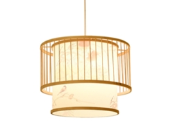 Lámpara Colgante Tipo Jaula De Pájaros, Bambú Tejida A Mano, Luces Led Colgantes Tejidas Mano Para R