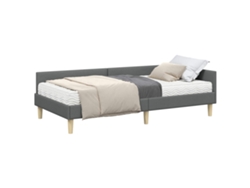 Maison Exclusive - Estructura De Cama Esquina Con Colchón 2 Pcs Gris Tela