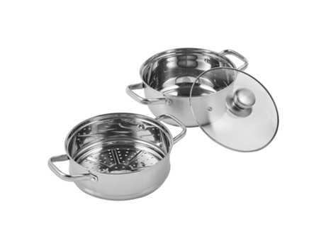 VEVOR Olla Vaporera de Acero Inoxidable 24cm con Olla de 4,73 L y Cesta de Vapor