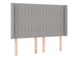 Maison Exclusive - Cabecero Con Orejas De Tela Gris Claro 147x16x118/128 Cm
