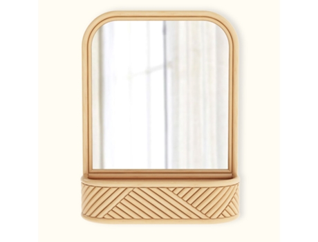 Espejo de Pared con Marco de Ratán Estilo Boho Bali Amara x13x48cm PRIVATEFLOOR