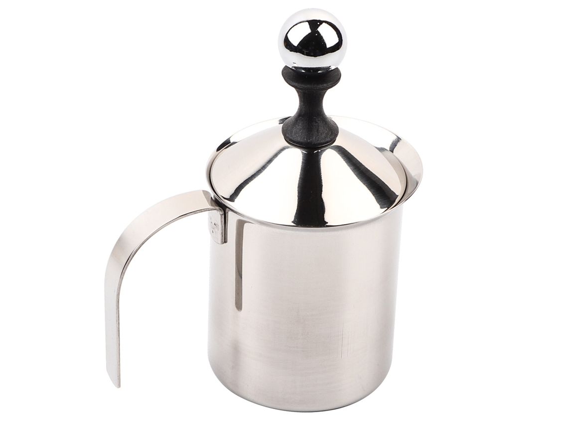 Espumador De Leche Manual De Acero Inoxidable De 400 Ml Con Resorte Para Cocina.