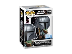 Figura Pop Star Wars Impressions Mandalorian con Grogu Exclusiva Funko