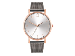Reloj de moda para parejas con correa Malla, esfera redonda, Cuarzo Unisex