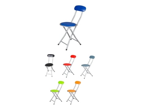Silla Plegable Redonda Acolchada Metal Silla Con Respaldo 30X39X72 Cm Rojo JARDIN202