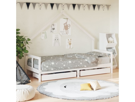 Estructura De Cama Infantil VIDAXL Blanco Madera (80x200 cm)