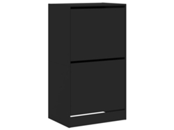 Zapatero con 2 cajones abatibles, 60x42x108 cm, negro, MAISON EXCLUSIVE