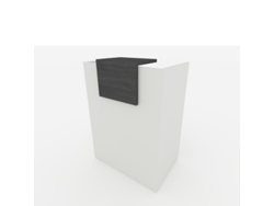 Mostrador de Recepción y Oficina. Fácil Montaje. 80X105X50Cm con Cierres Laterales y Moldura 30X40Cm. Color Roble Jet. Fabricado en España. OFICIT
