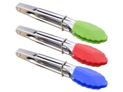 Pinzas Pequeñas Con Punta De Silicona, 18 Cm, Juego De 3 (verde, Rojo, Azul)