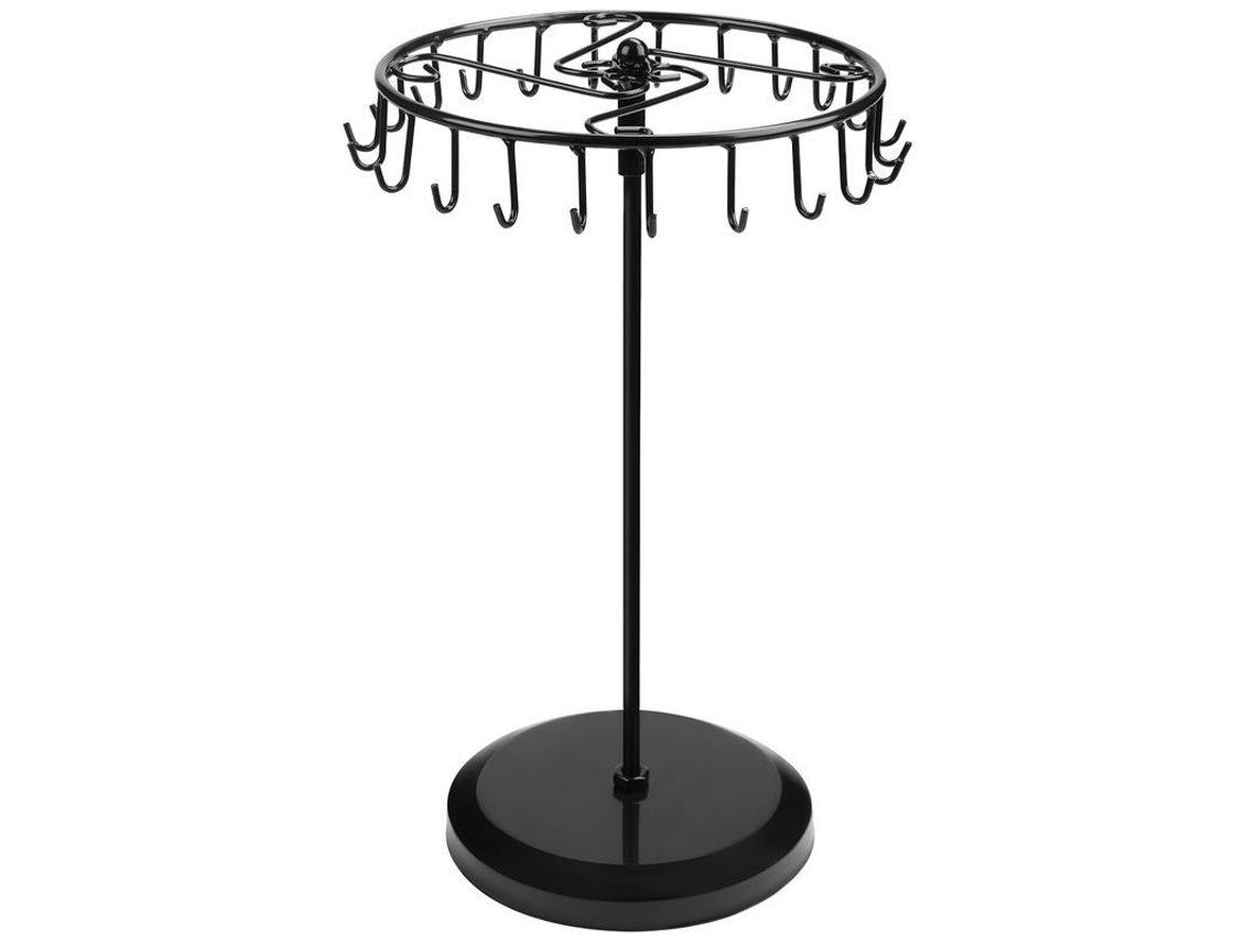 2026-soporte Giratório De Joias De Metal Preto Com 23 Ganchos Organizador De Torre Para Exposição