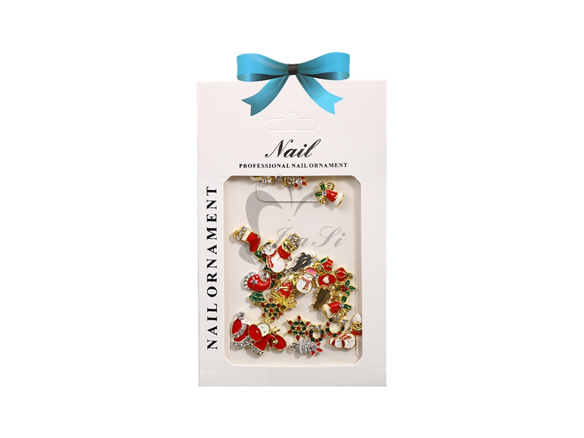50 Pegatinas Navideñas Para Uñas Con Estrellas Y Diamantes De Imitación Para Decoración De Uñas Diy En Aleación Metálica.