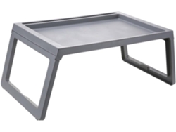 Mesa plegable para cama, escritorio, mesa de almuerzo, soporte para computadora con bandeja estable y plegable, gris SFUSHOS