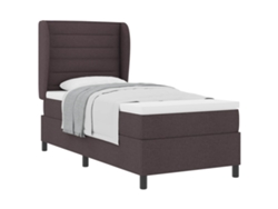 Maison Exclusive - Cama Tipo Box Spring Marrón Oscuro 100 X 200 Cm Tela