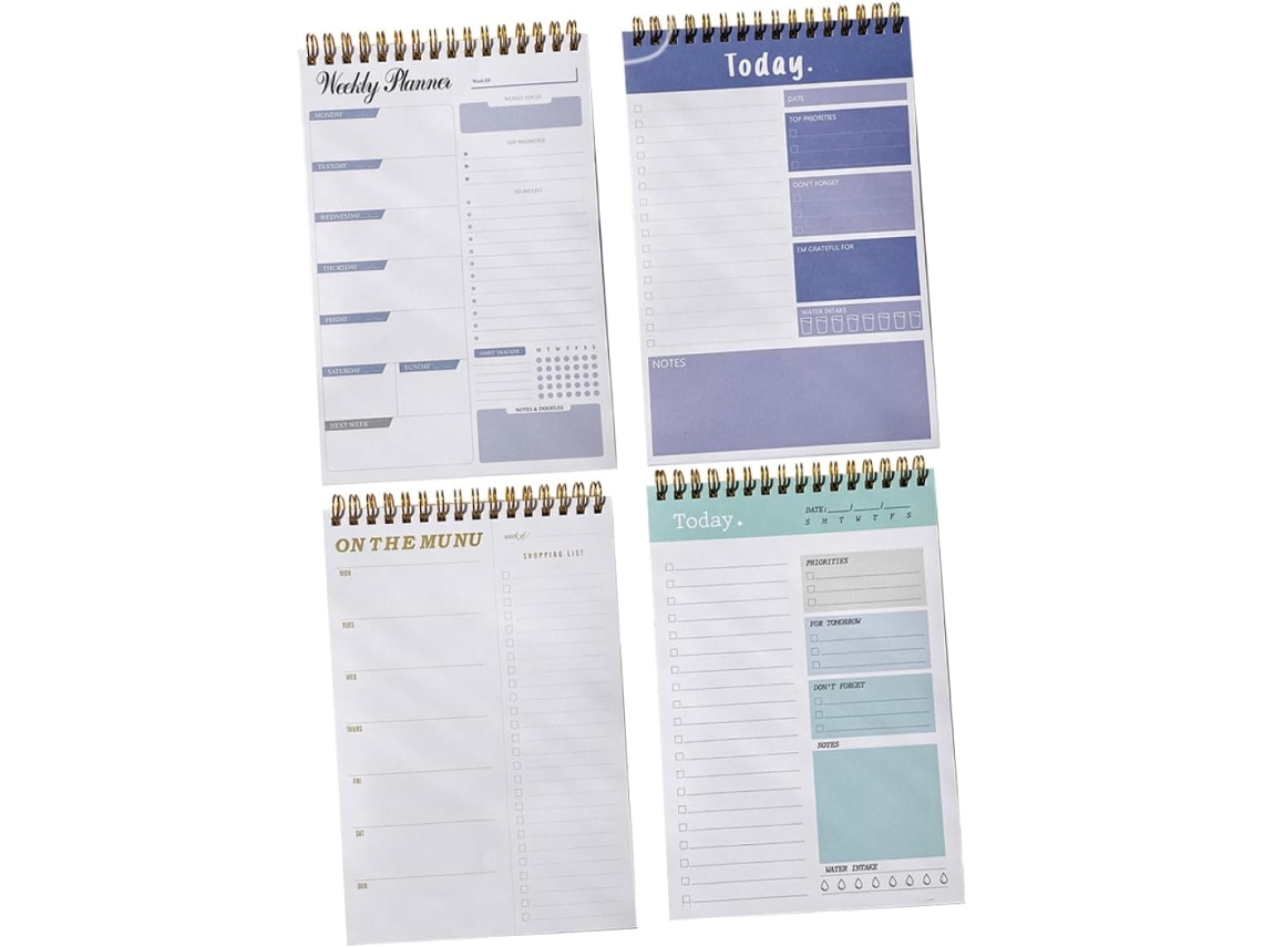 Juego De 4 Cuadernos A5 Para Planificación Diaria De Estudio Para Estudiantes Y Trabajadores De Oficina.
