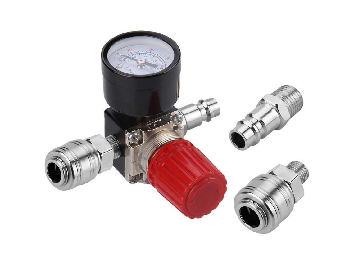 2026-reductor De Presión Preciva 1/4" Regulador De Presión 175 Psi Con Manómetro Para Compresor De Aire (3 Agujeros)
