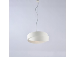 Lámpara colgante Astro de hierro lacado blanco con cable de acero orientable, 2 luces, 122 Ø46, Bl207, 2 Bco Belight