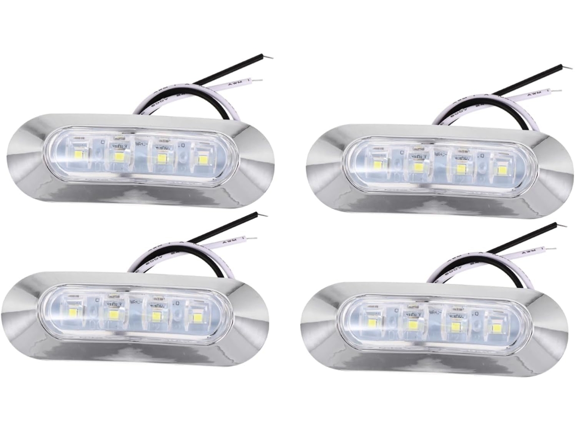 Juego de 12 luces de posición laterales LED, impermeables y de bajo consumo energético, para camiones, remolques y más.