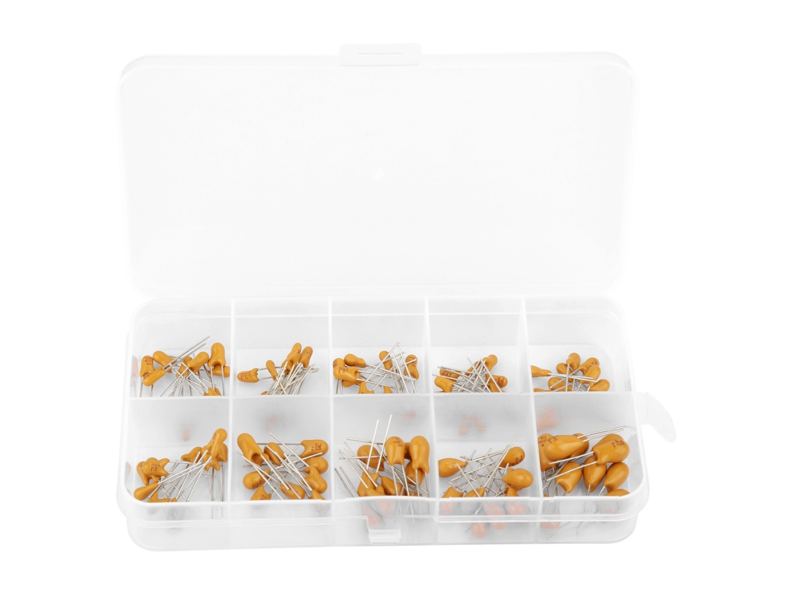 Kit de condensadores electrolíticos, 10 valores, 100 piezas, 1uF, 100uF, 16V