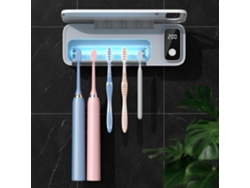 Limpiador de cepillos de dientes de pared, 5 compartimentos, temporizador, inalámbrico, sin taladro Aeuzwr