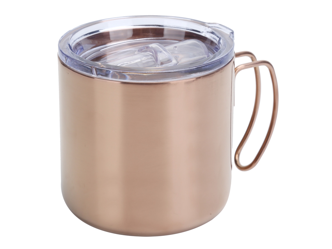 Taza de café retro de acero inoxidable 304 con tapa antiquemaduras