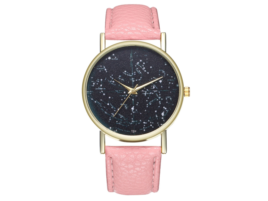 Reloj Analógico De Cuarzo Para Mujer/hombre Con Correa De Pu Zhoulianfa Rosa