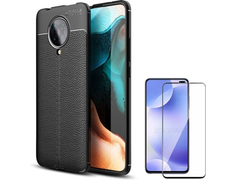 Carcasa y Protector Xiaomi Poco F2 Pro Rugged Leather Negro